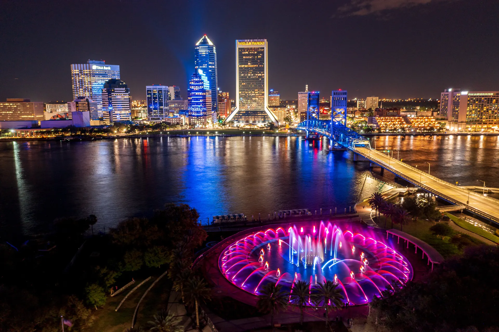 Jacksonville skyline at night