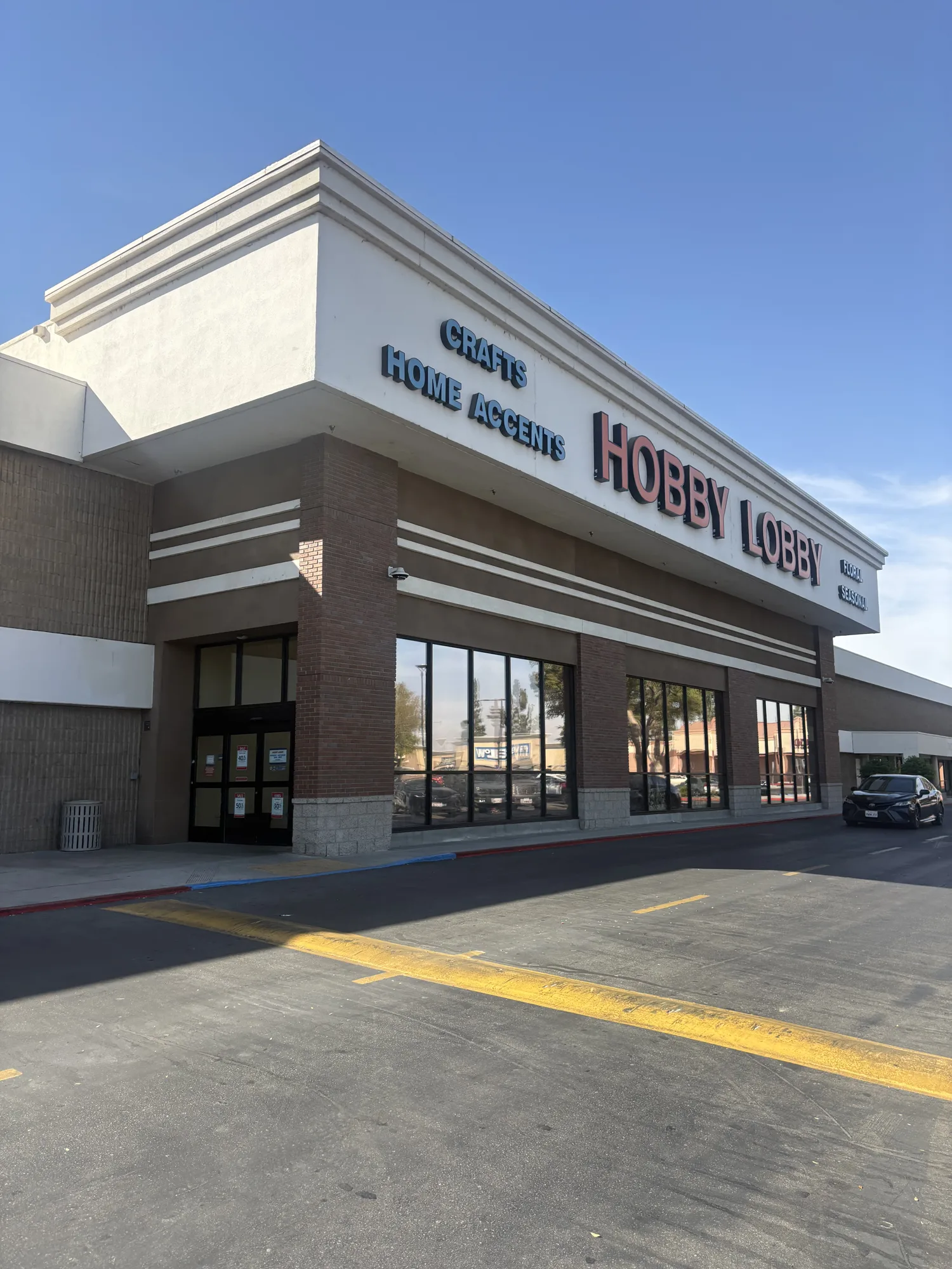 Hobby Lobby retail storefront in Bakersfield