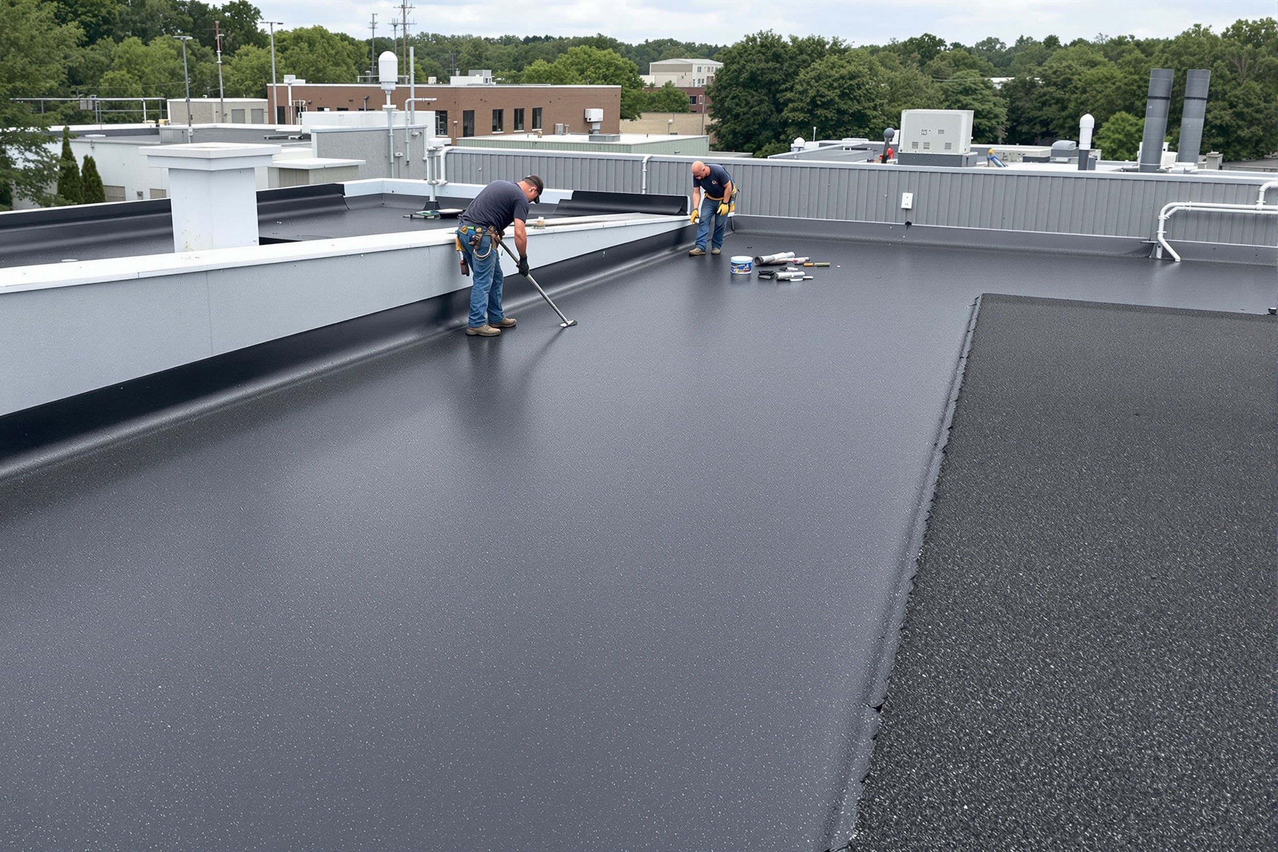 Black EPDM — commercial roofing