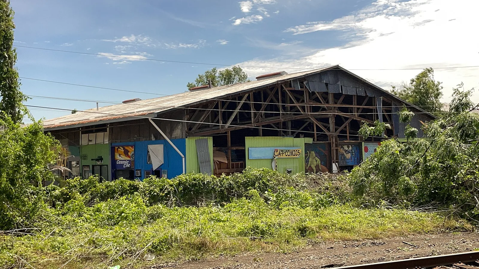 Commercial building and roof damage after a tornado